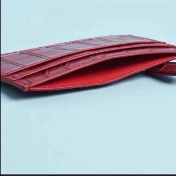 B-low The Belt Red CROC CARD CASE Fabfitfun Winter NEW Wallet - Picture 4 of 6